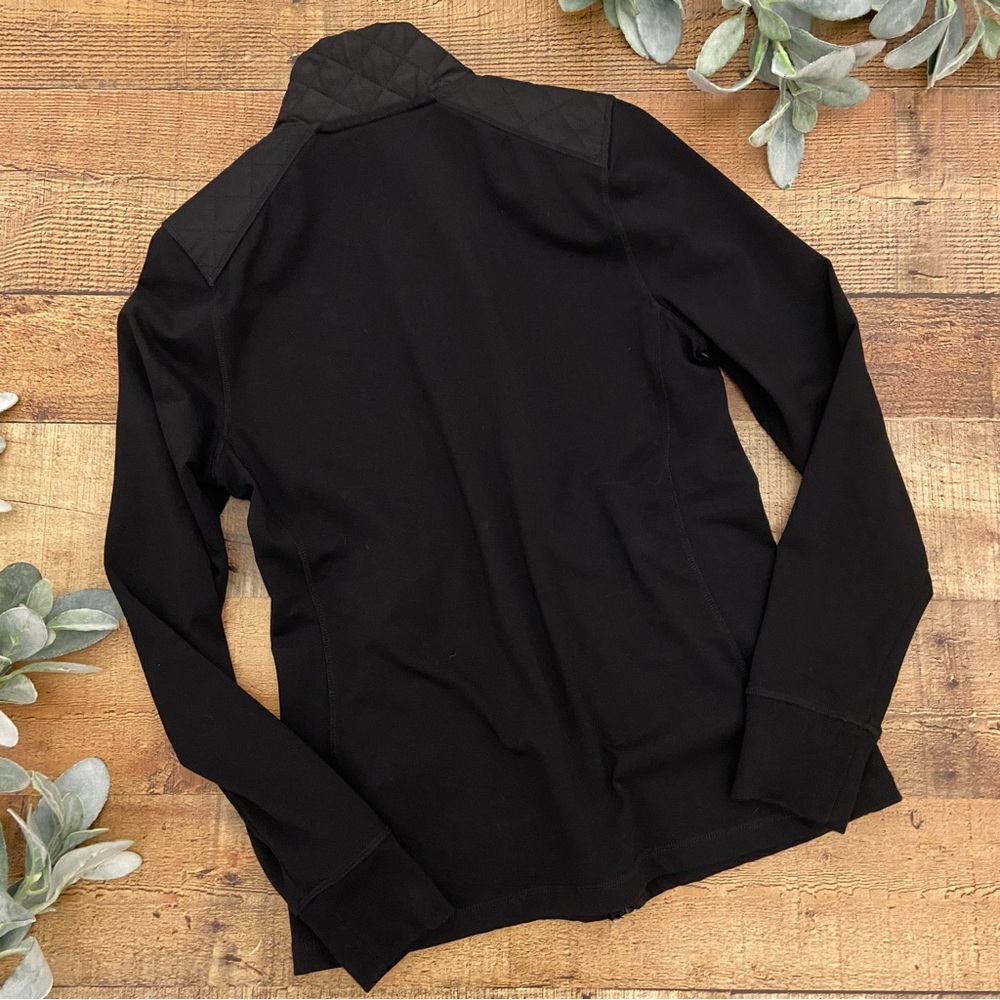 Ralph Lauren Sporty Black Zip Up Jacket, Quilted Accent, Pockets - Picture 9 of 12
